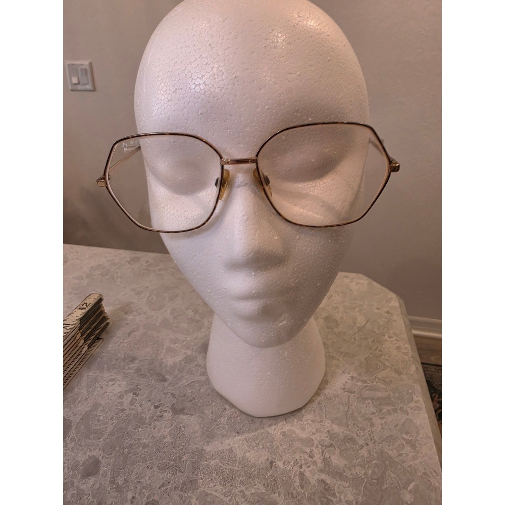 Vintage Silhouette M 6107 Gold Geometric Aviator Eyeglass Frames 58-14 135
